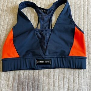Savage X Fenty Sports Bra - Dark Blue and Bright Orange
